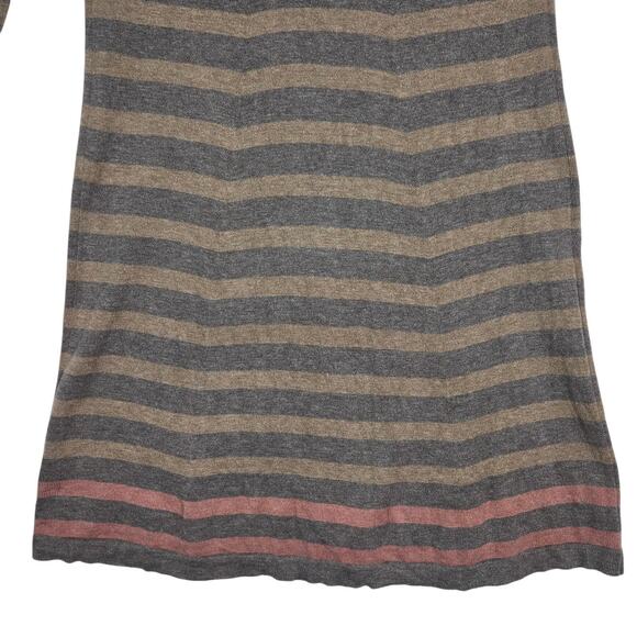 Peruvian Connection Dress Womens Small Brown Gray Striped Pima Cotton Knit - Picture 8 of 10